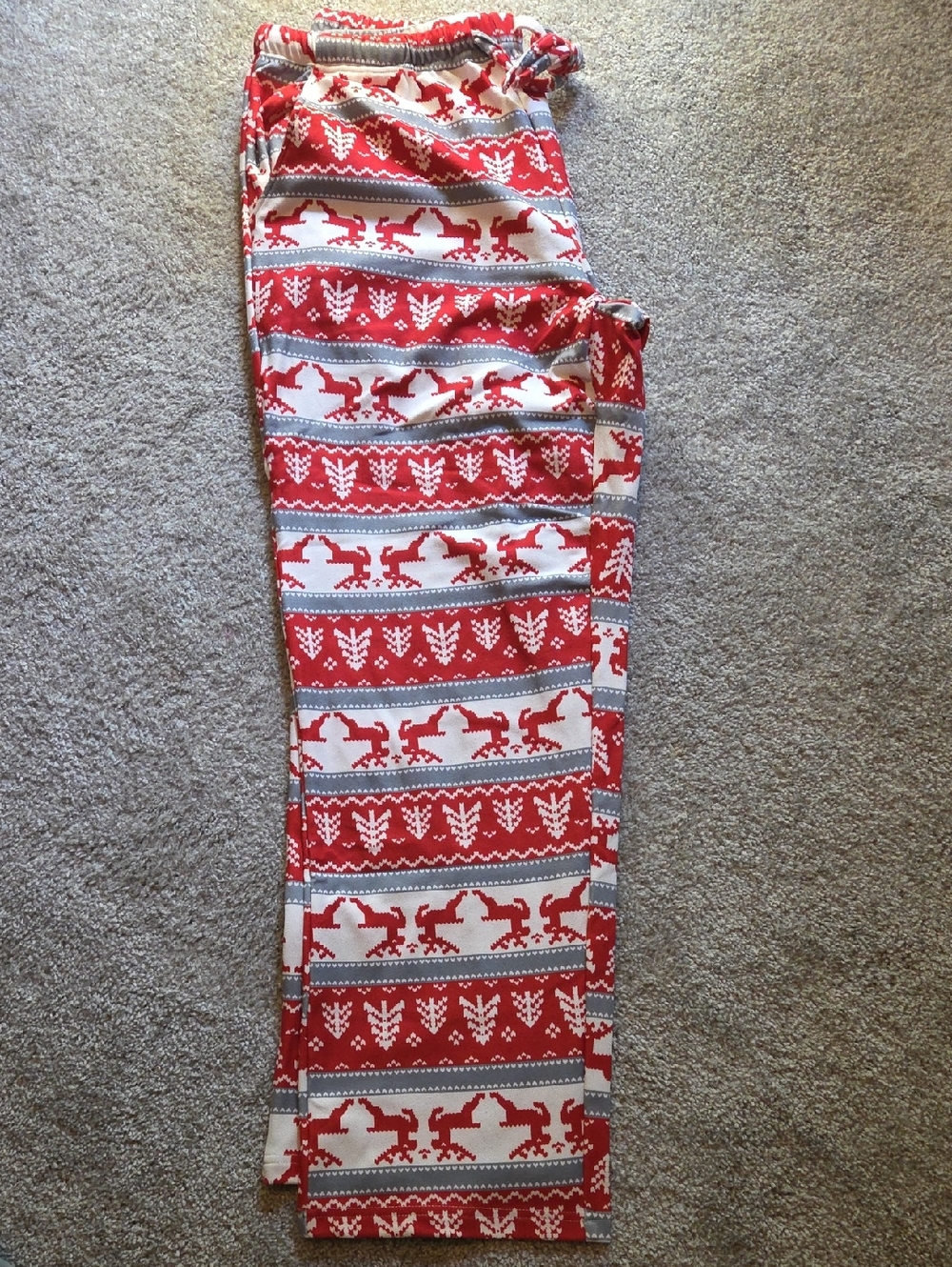 Spark Paws Red & White Reindeer Print Lounge Pants XL